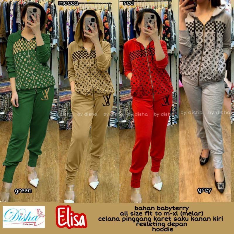 Elisa Set Training Jaket + Celana Babyterry by Disha