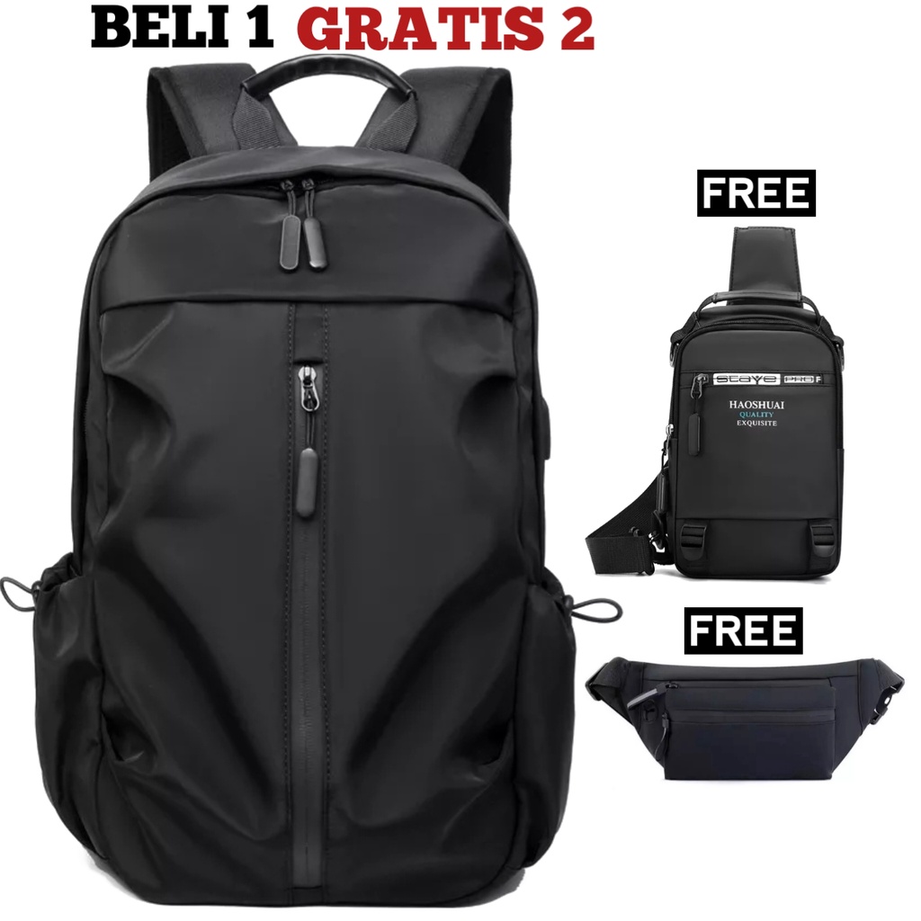 DT123 - BUY 1 GET 2 - Tas Pria ZB RDN 069 Distro Raindoz Bandung Ransel Punggung Backpack Cowok Keren Sek BRAN NB-Tp BJ