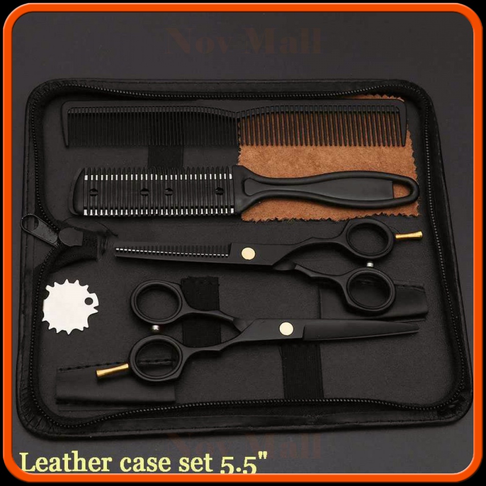 Gunting Rambut 5.5 Inch 2PCS with Razor Comb - 440C