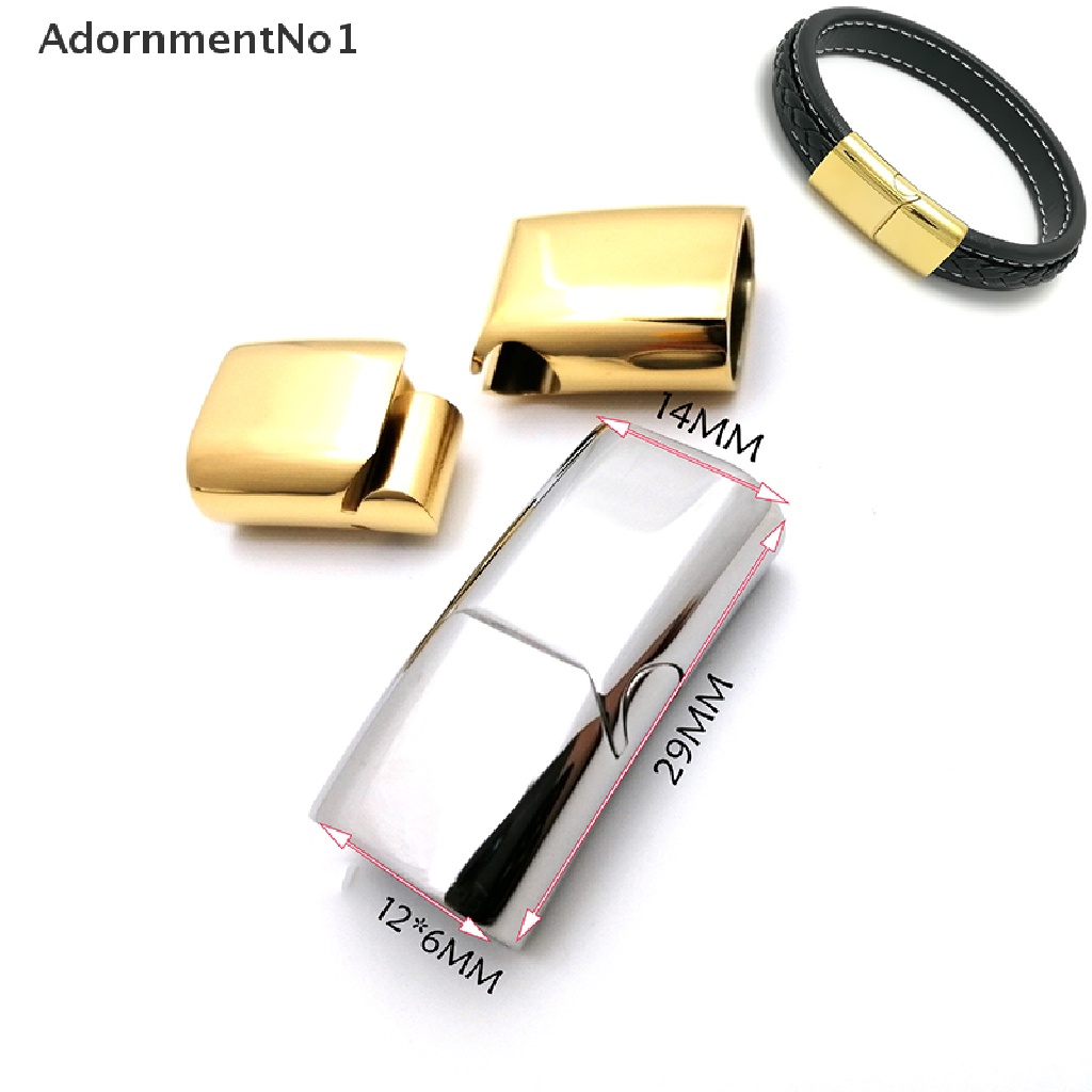 (AdornmentNo1) Gesper Magnetik Bahan Stainless Steel Untuk Gelang Kulit DIY