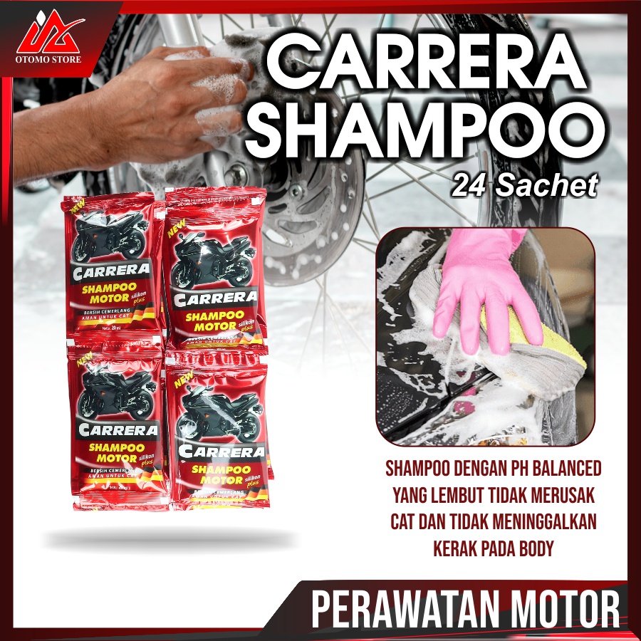 24PCS SHAMPOO MOTOR CARRERA  Sabun Motor Steam Salju dan Busa Untuk Body Motor Doff dan Glossy