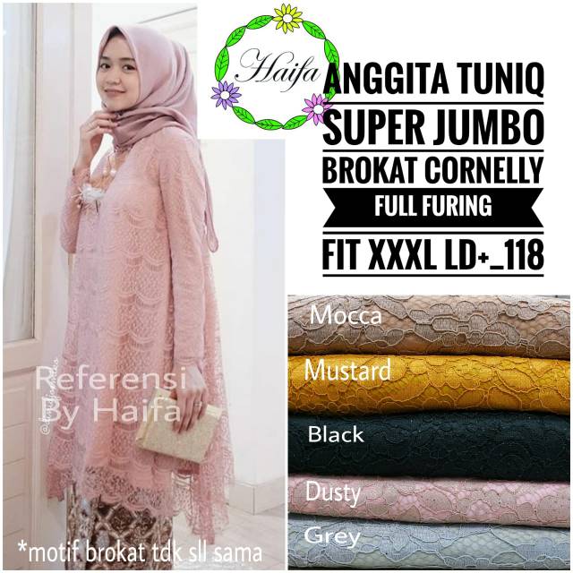 Anggita jumbo brokat tunik