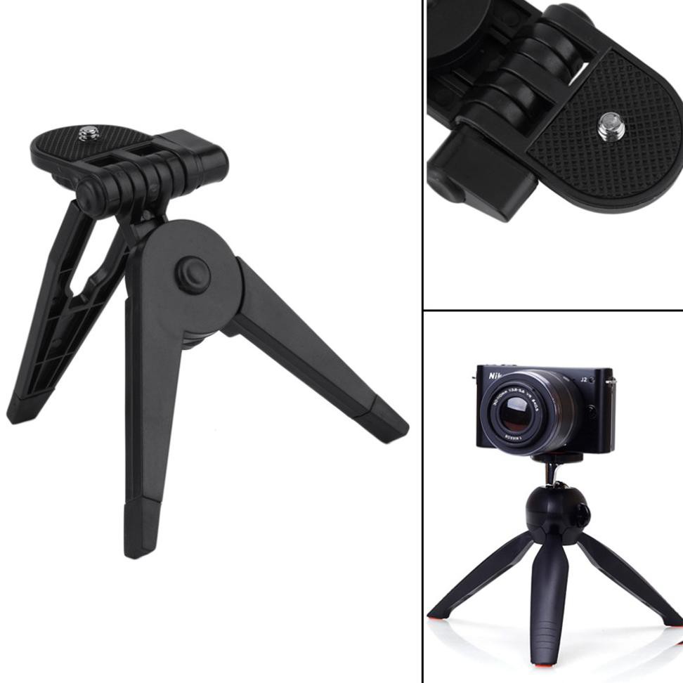 2 in 1 Portable Mini Folding Tripod Jangka for DSLR - Black