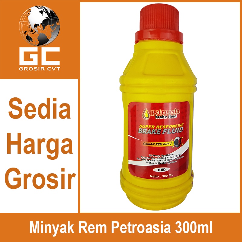 Minyak Rem Dot 3 Brake Fluid Warna Merah 300ml Petroasia