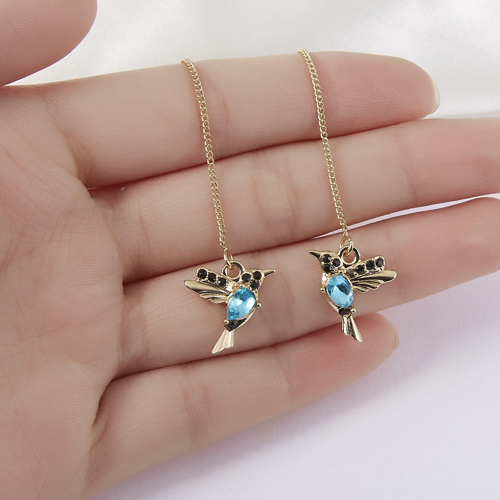 Anting Stud Desain Hewan Burung Hummingbird Untuk Aksesoris Perhiasan