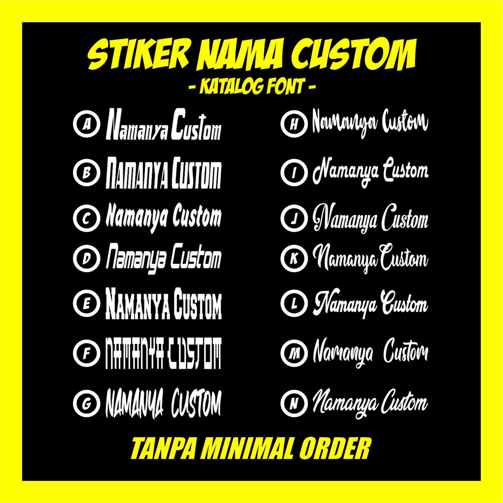 

Stiker Nama Custom Bisa Request Suka-Suka Tanpa Minimal Order