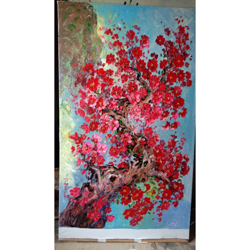 lukisan bunga sakura