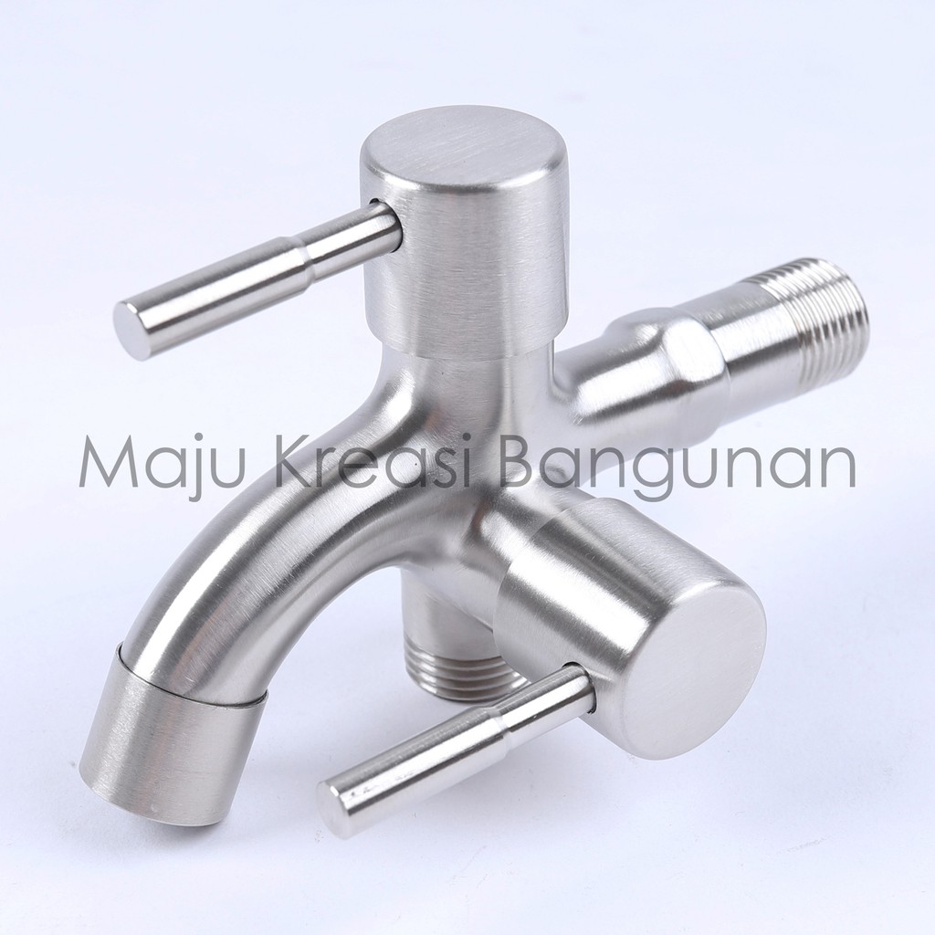 Kran Cabang SOLIGEN Stainless Steel Keran Air Shower Double Taman YG 1207 1208 1209 SUS 304 SUS304