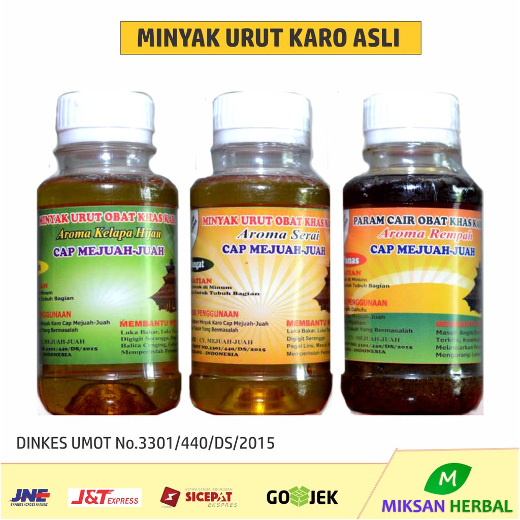 Minyak Karo Asli Mejuah Juah Minyak Urut Pijat Balur