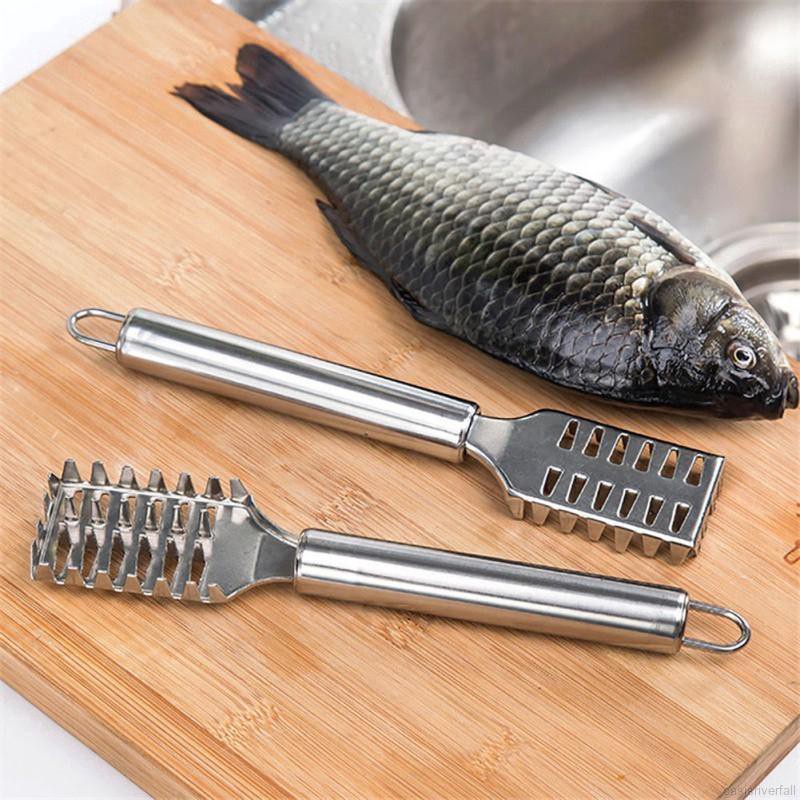 Alat Pembersih Sisik Ikan Stainless – AC 50 – Pisau Kerokan Penyisik Pengupas Sisik Ikan Set Perlengkapan Peralatan alat alat Perabotan Memasak Di Dapur Rumah Tangga Pisau Piso Gunting Masak Tajam Multifungsi besi stainless anti karat