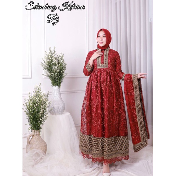 Gamis Selendang Katrina Ekslusif Original Pelangi Jaya Butik-Maron