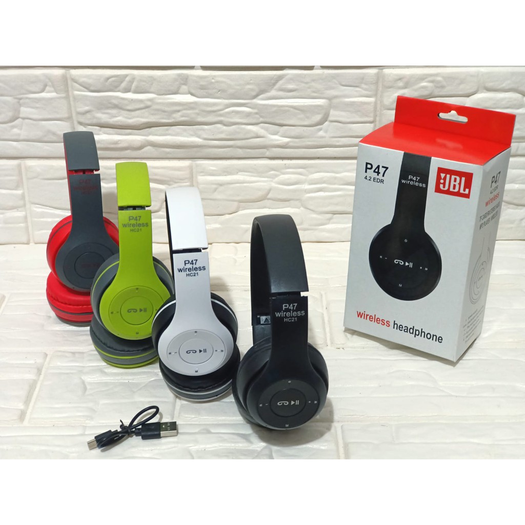 P47 Headphone Bluetooth P47 Wireless Super Bass Earphone Headset Wireless Portable