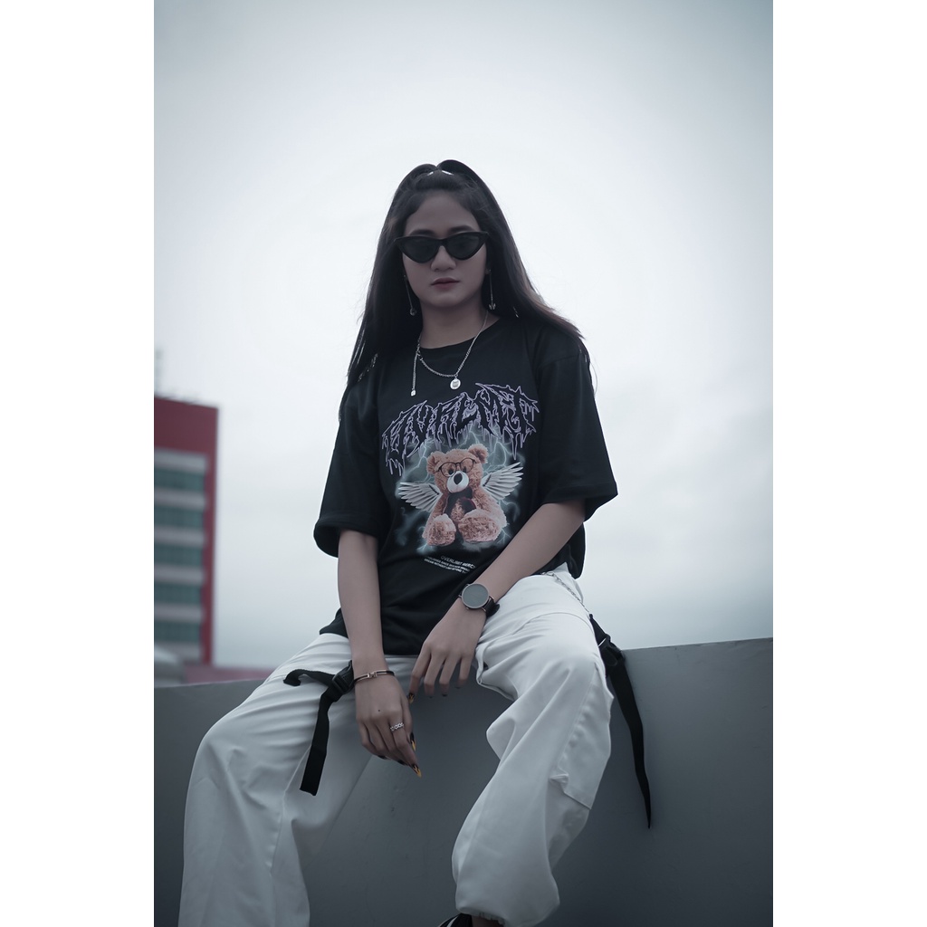 OVERLIMIT ANGEL BEAR T-SHIRT OVERSIZE | KAOS OVERSIZE | STREETWEAR