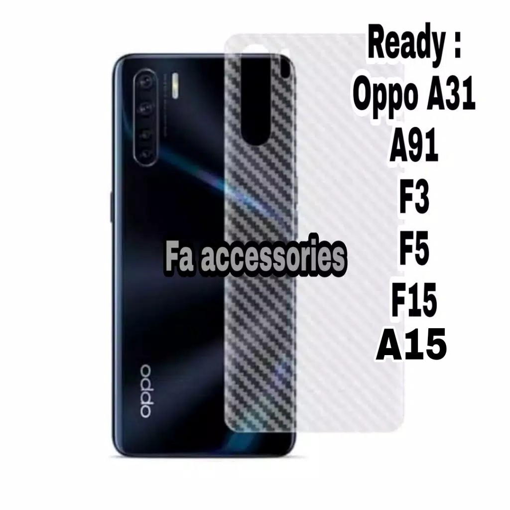 FA Skin Carbon Oppo A15 A15S A16 A31 A37 A91 A94 F15 F3 F5 s Skin Carbon antigores belakang