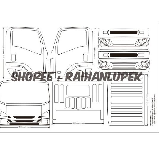 [KODE PRODUK JL7TP7797] Pola miniatur truk Isuzu Giga NMR71 / Truk Oleng / Truk Cabe