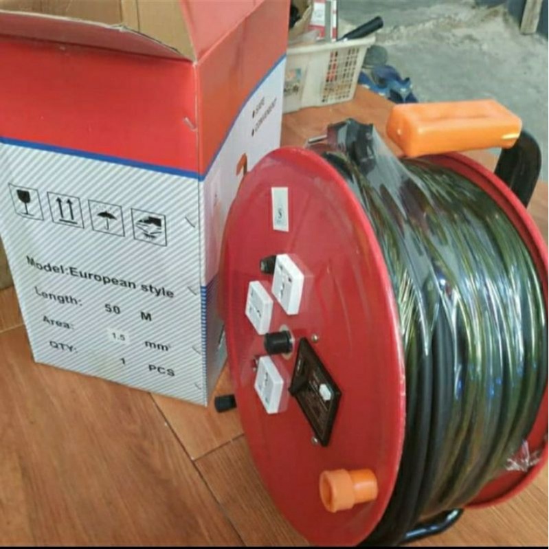 kabel stop kontak gulung kabel roll 50 meter