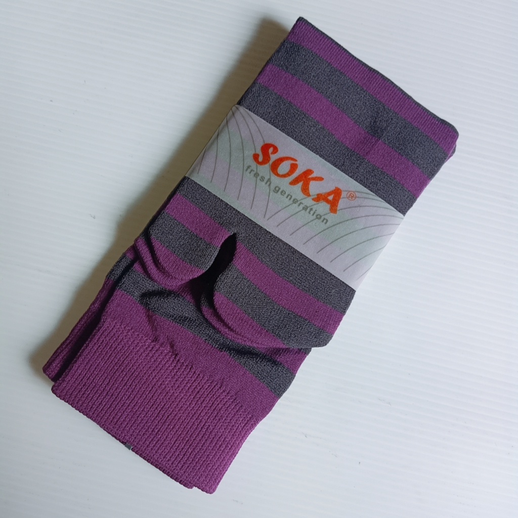 Kazarasock - Kaos Kaki Belang-Soka Stripe Purple