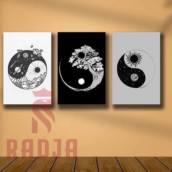 Hiasan Dinding Yin Yang 20x30cm (6mm) Dekorasi Rumah Minimalis
