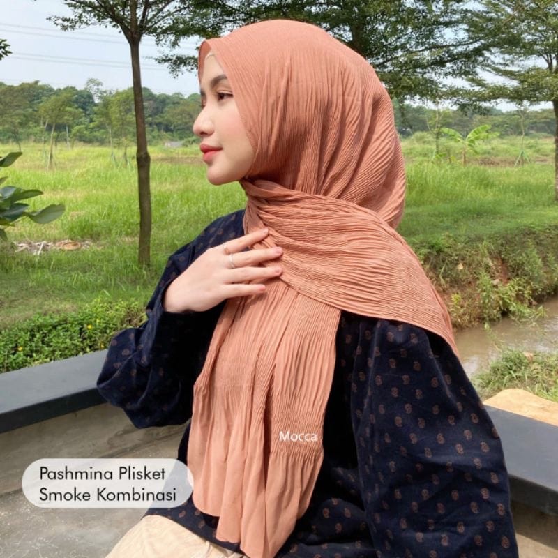 (AMD) HIJAB PASHMINA SHUKI SMOKE PLISKET CERUTY INSTAN PREMIUM