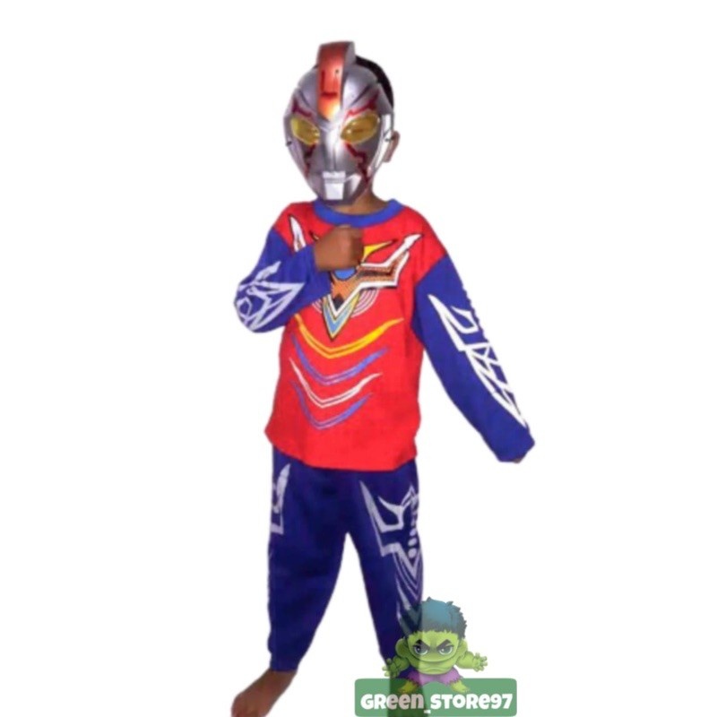 KOSTUM BAJU ANAK ULTRAMEN AZADA GRATIS TOPENG TERBARU TERLARIS / BAJU ANAK ULTRAMEN DAPAT TOPENG