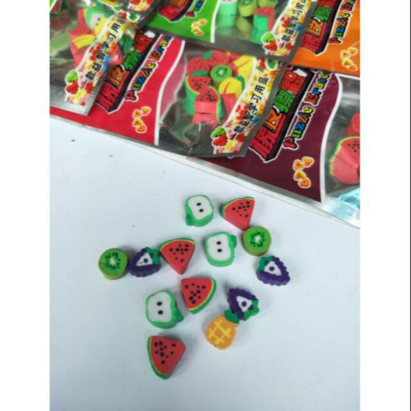 

Penghapus Buah Buhan Mini Souvenir Ultah Anak Bagus Dapat 1Bungkus isi Banyak Seperti Digambar Murah