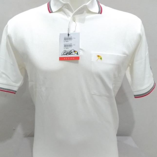 pqd...112XG  Kaos Kerah Polo Shirt Pria ARNOLD PALMER 100% ORIGINAL PUTIH - Putih, S