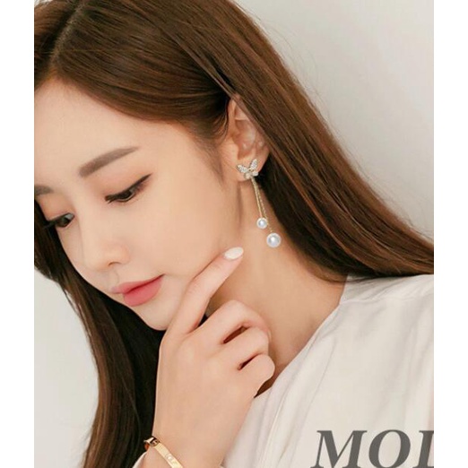 925 jarum perak trendi Korea fashion rasa peri kupu-kupu anting-anting wanita online influencer mani