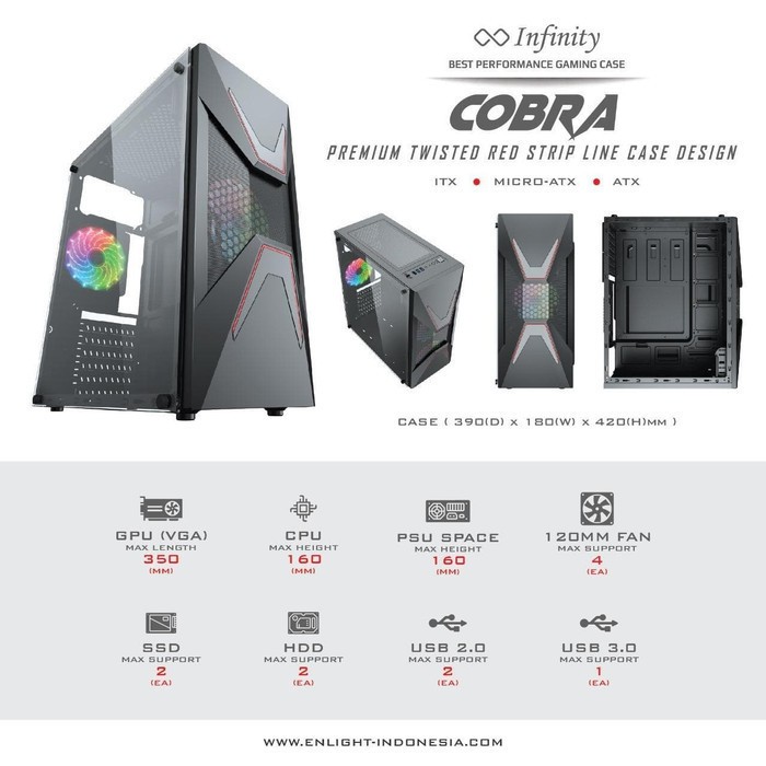 CASING INFINITY COBRA + FAN RAINBOW