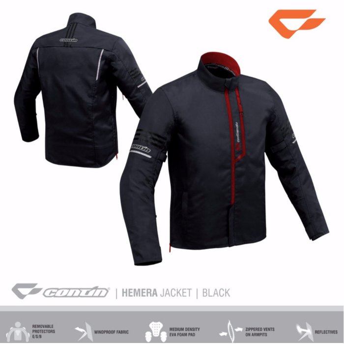 Jaket Motor Jaket Touring Contin Hemera Black | Original