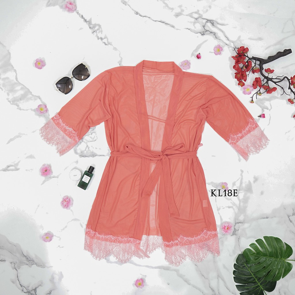 [PRODUK FAVORIT] BAJU KIMONO TIDUR SLEEPWEAR WANITA LINGERIE SEXY PEACH TUA KL18E