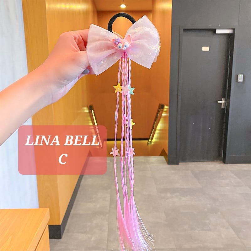 LINA BELL BOW AKSESORIS FASHION ANAK PEREMPUAN IMPORT KOREA LUCU WIG RAINBOW