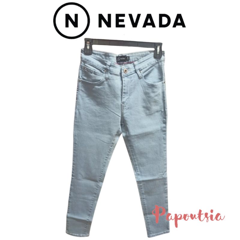 NEVADA JEANS Celana Panjang Denim Wanita Original Light Blue Size S M  L | Celana Panjang Jeans Skin
