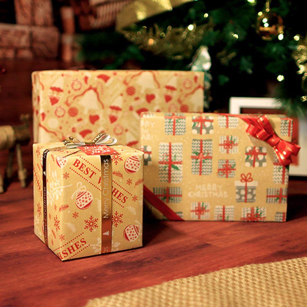 Solighter 70x50 cm Christmas Wrapping Paper Tahan Lama Salju Elk Dekorasi Pesta Merry Christmas Bungkus Kado