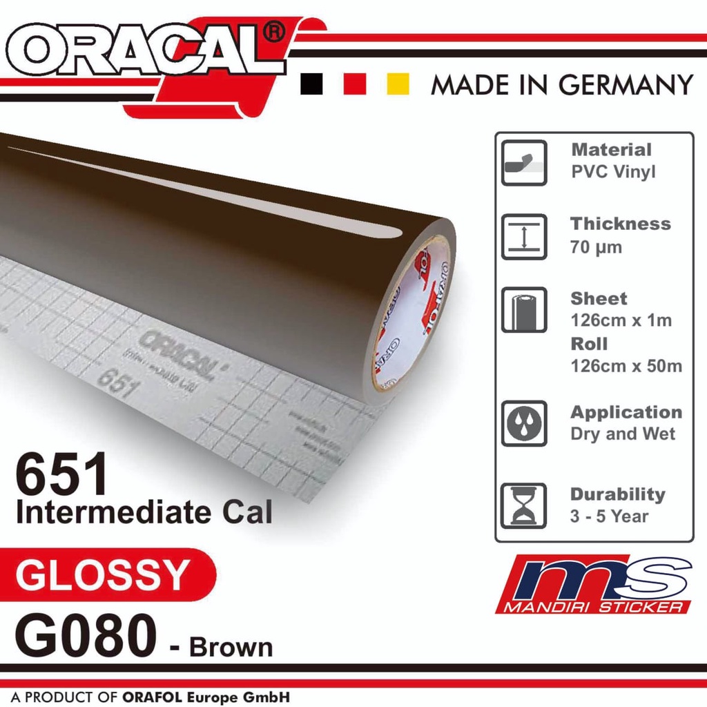 Sticker ORACAL 651 - G080 Brown Gloss Cutting Stiker [METERAN]