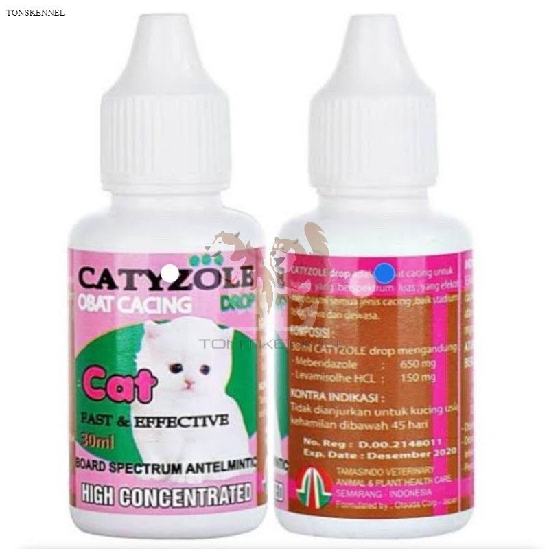 CATYZOLE DROP 30ml Obat Anti Cacing Kucing Cat Kitten 30 ml