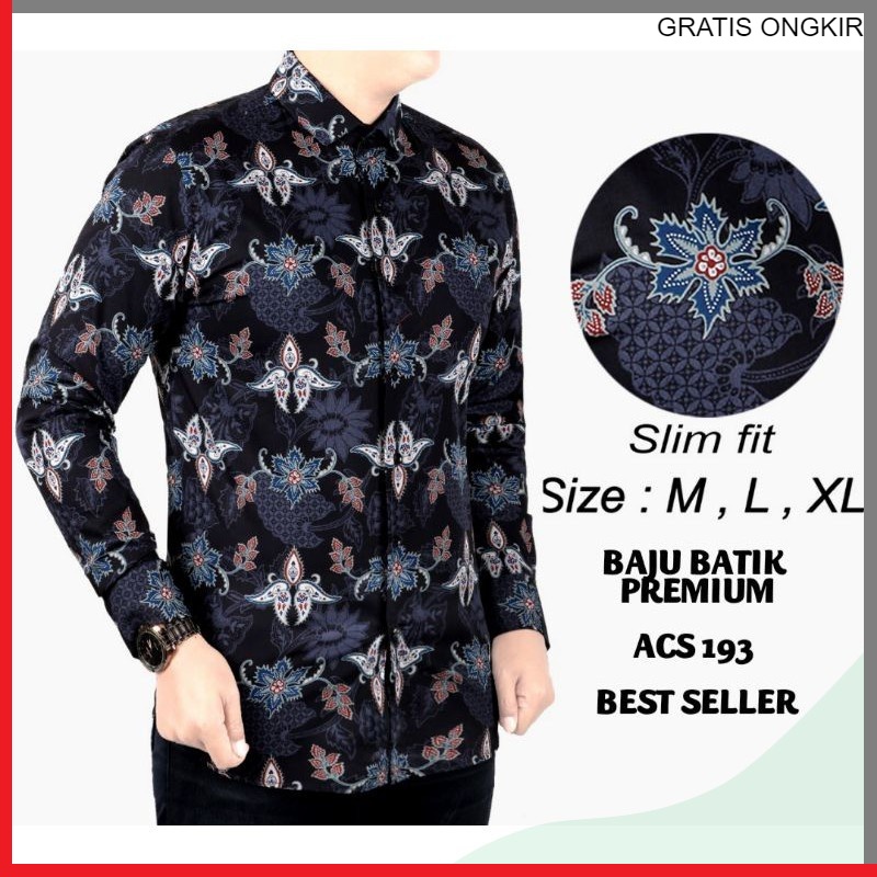 BAJU KEMEJA BATIK PRIA SLIM FIT MODERN LENGAN PANJANG SLIMFIT CB343 BAJU MODERN MEWAH SLIMFIT SLIM FIT BY PENDEK JAKARTA PLATINUM