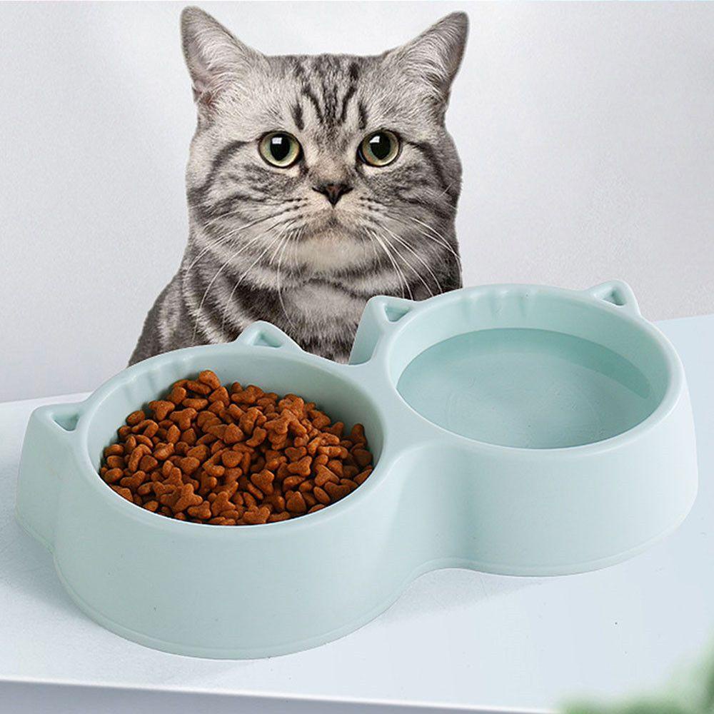 Solighter Double Cat Bowl Dual purpose Untuk Makanan Kucing Pet Feeding Pet Bowl