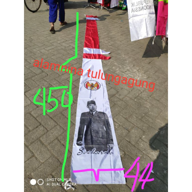 umbul umbul bendera merah putih sablon soekarno