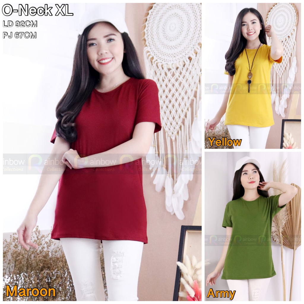 O-NECK Lengan Pendek / Kaos Oblong Polos Basic / Kaos Polos / T-shirt ONECK XL