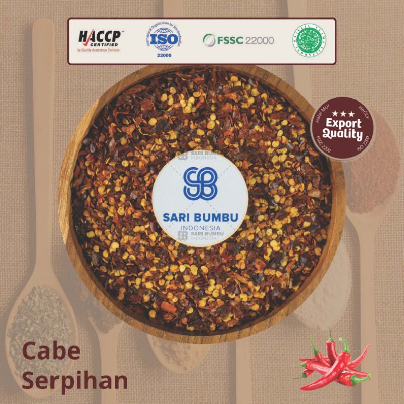 

Cabe Serpihan / Red Chili Granule - Bumbu Dapur Halal kualitas ekspor 20gr, 50gr, 100gr, 250gr