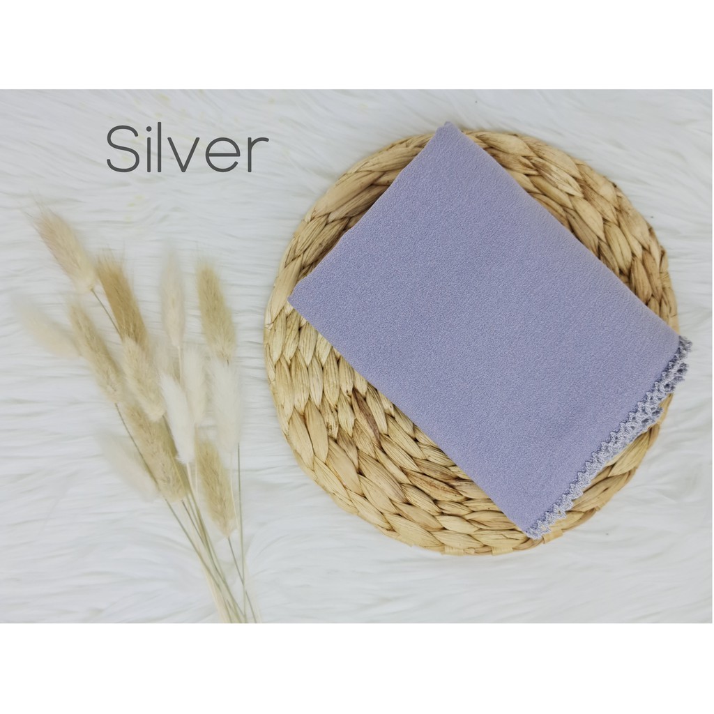 Pashmina Picot Crochet Diamond Stretch-Silver