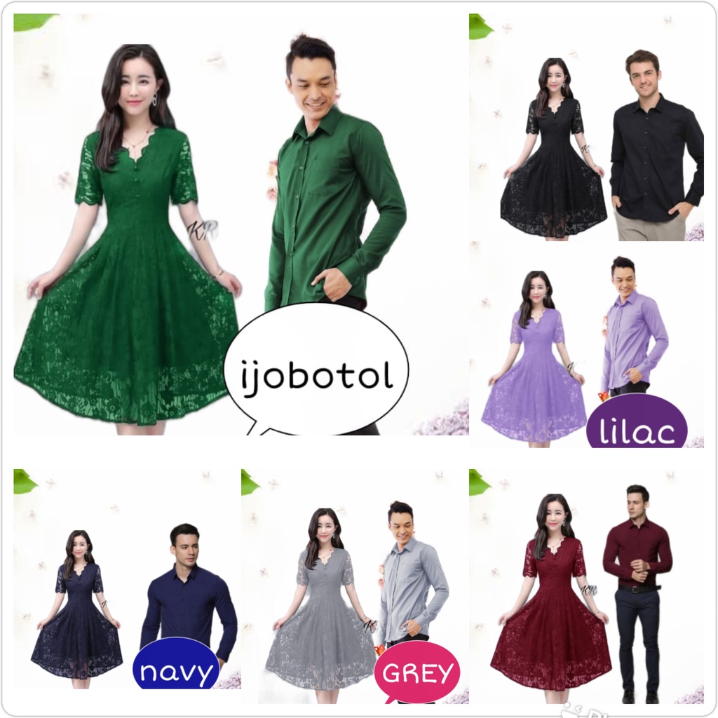 COUPLE DRESS MANUELA / SET BAJU PASANGAN KONDANGAN MURAH / KAPEL PESTA DRESS KOREA / BAJU KEMBARAN R