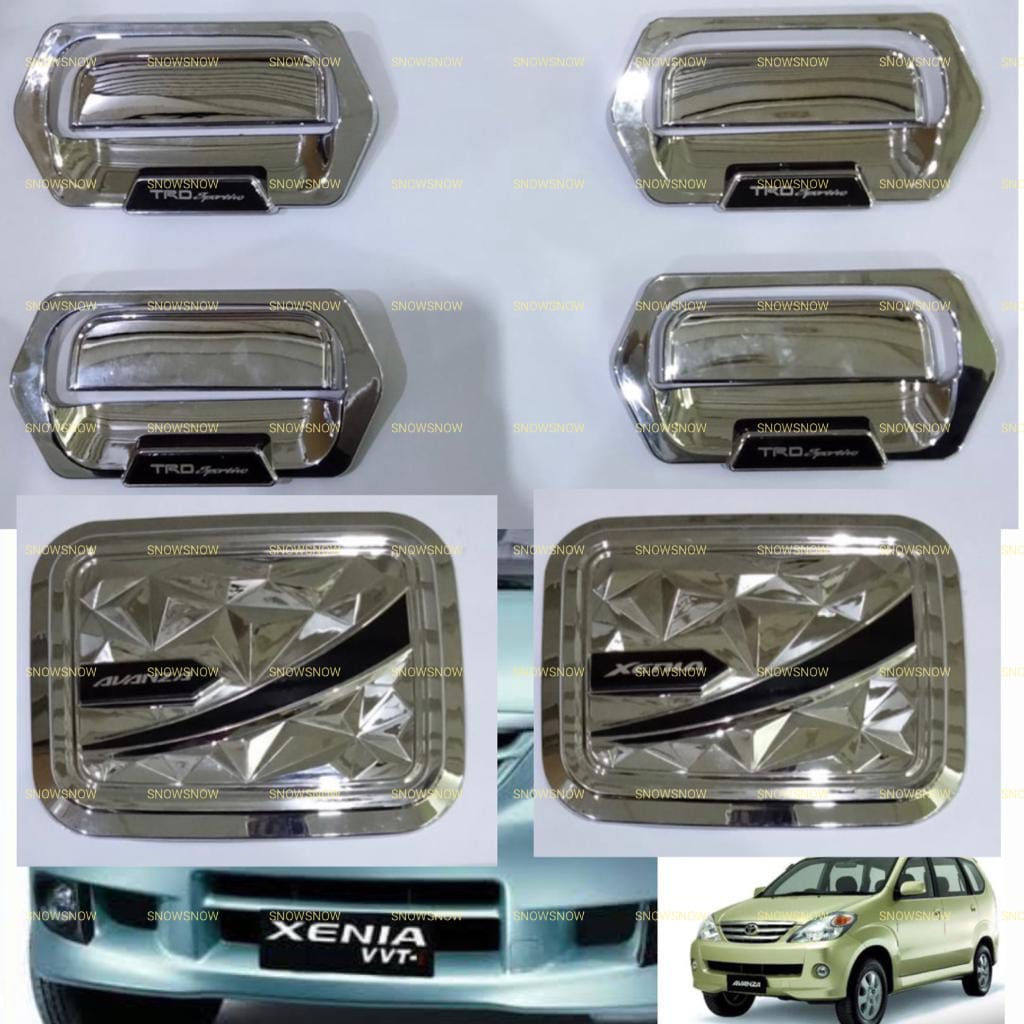 Paket Outer Handle Tank Cover Avanza Xenia Veloz Old Lama 2005 2008 2011 Hitam Chrome