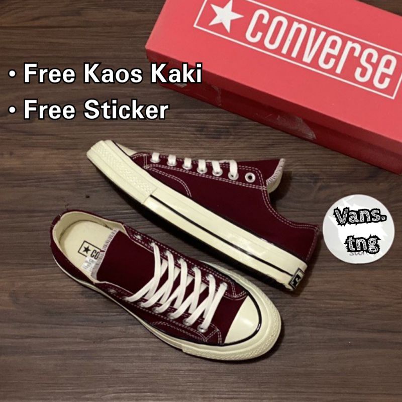 Sepatu Converse 70s OX Maroon Burgundy / Converse 70s Low Merah Maroon / Converse 70s Maroon Premium Terlaris /Converse 70s Marun terlaris