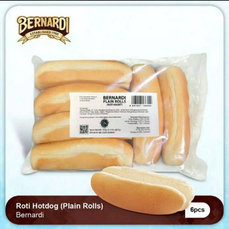 

Bernardi Plain Roll (Roti Hot Dog) Isi 6 Pcs