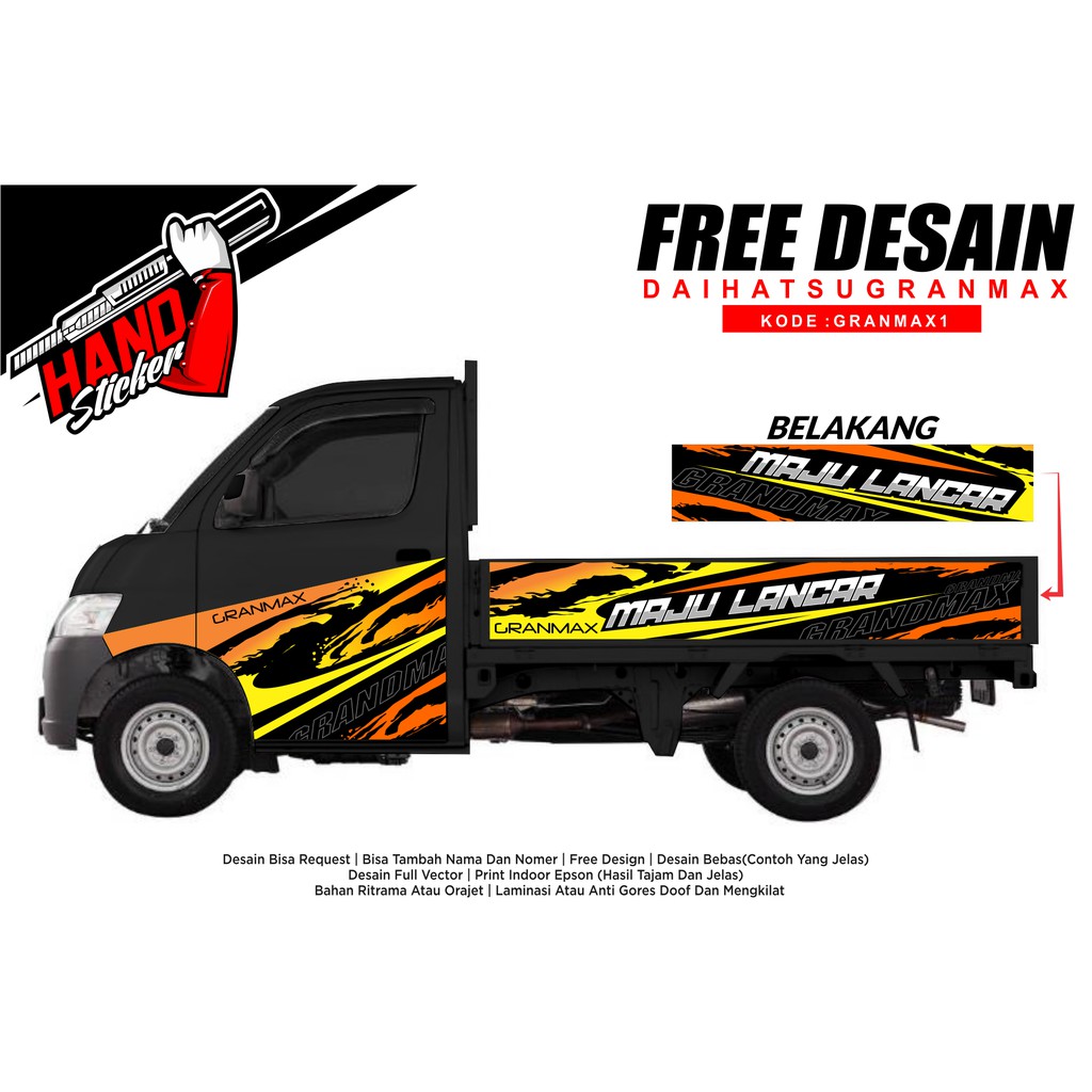 Decal Mobil Pickup Grandmax Atau Sticker Mobil Pickup Grandmax Dan