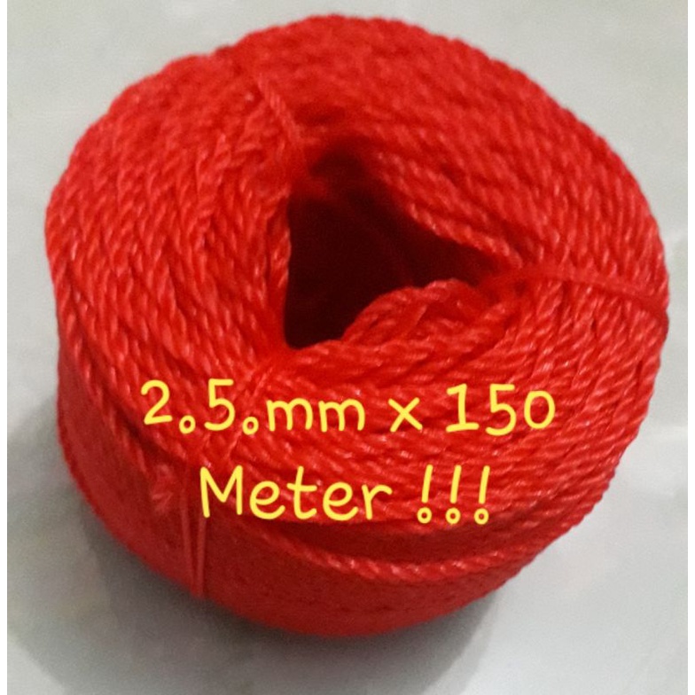 

Tali Tampar Tali plastik ukuran diameter 2.5 Mm x 150 METER