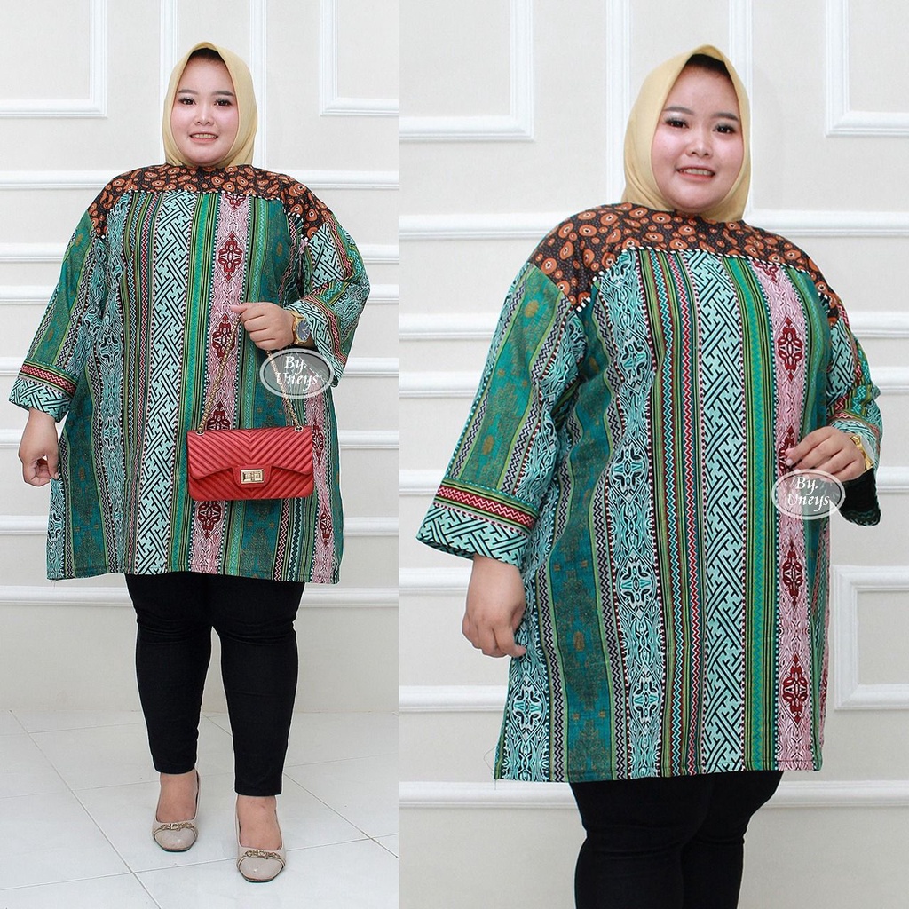 (COD) LD 130-140cm Blouse Batik Super Jumbo 432 Bigsize Baju Atasan Wanita Big Size vol22