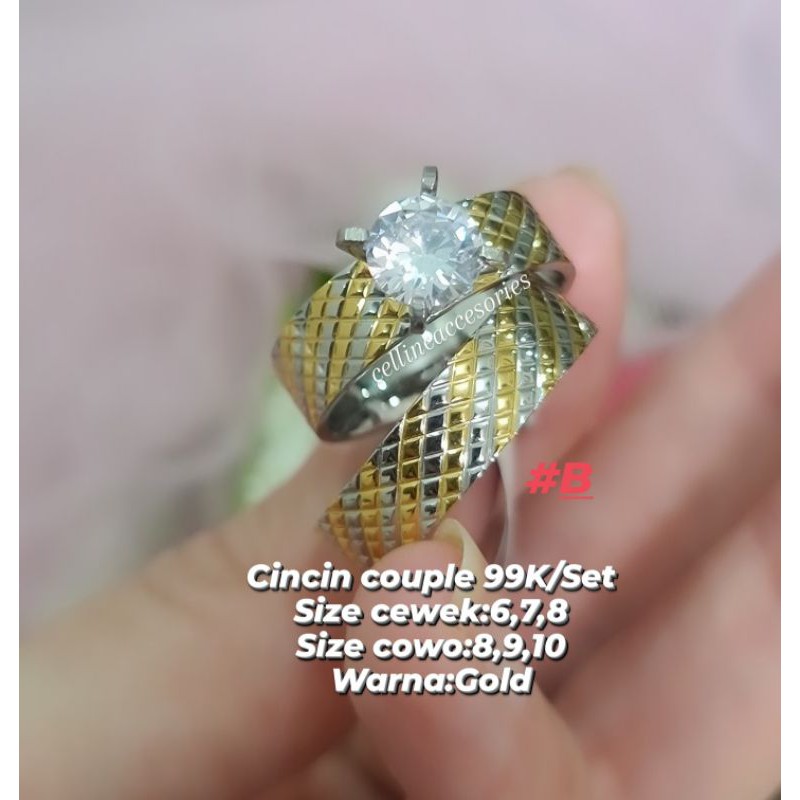 CINCIN COUPLE TITANIUM ANTI KARAT ANTI ALERGI/CINCIN PASANGAN/CINCIN TUNANGAN