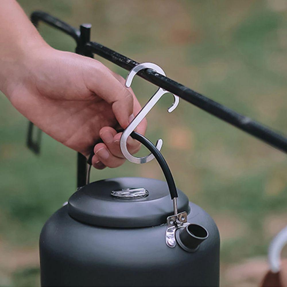 Lanfy Gantungan Hook Portable Ringan Stainless Steel CampingHooks Rak Penyimpanan Berkemah Luar Ruangan Bentuk S Cakar Hook